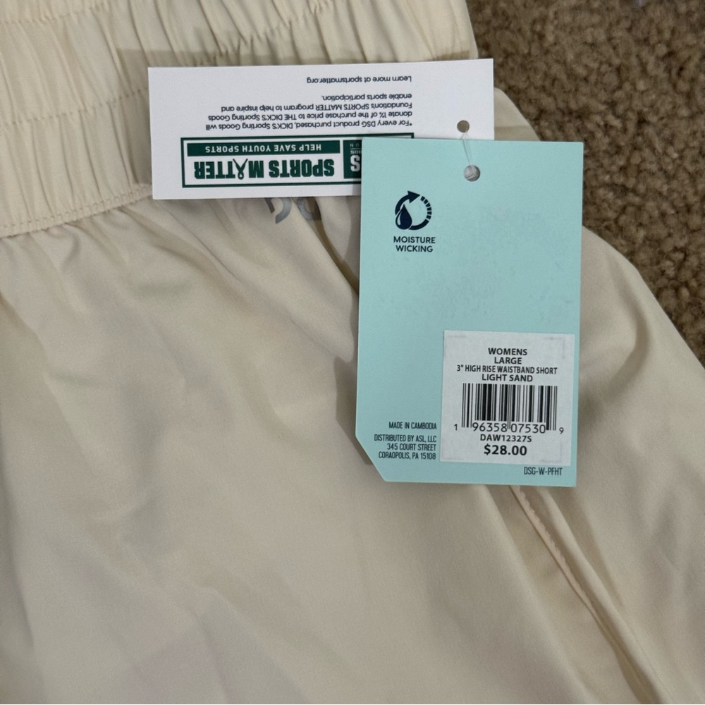 DSG High-Rise Stride Short 3” Inseam Light Sand Women’s Size XL Running Athletic - Picture 12 of 12